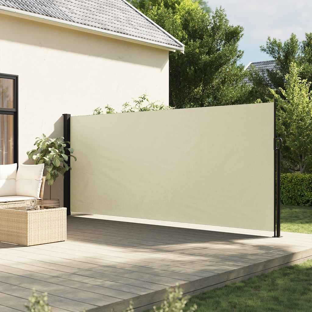 Uttrekkbar sidemarkise kremhvit 180x300 cm