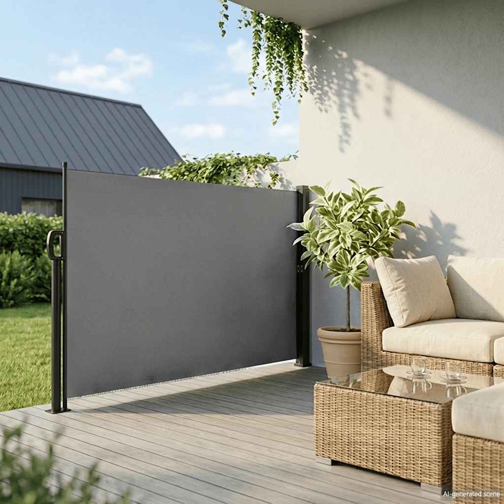 Uttrekkbar sidemarkise antrasitt 180x300 cm