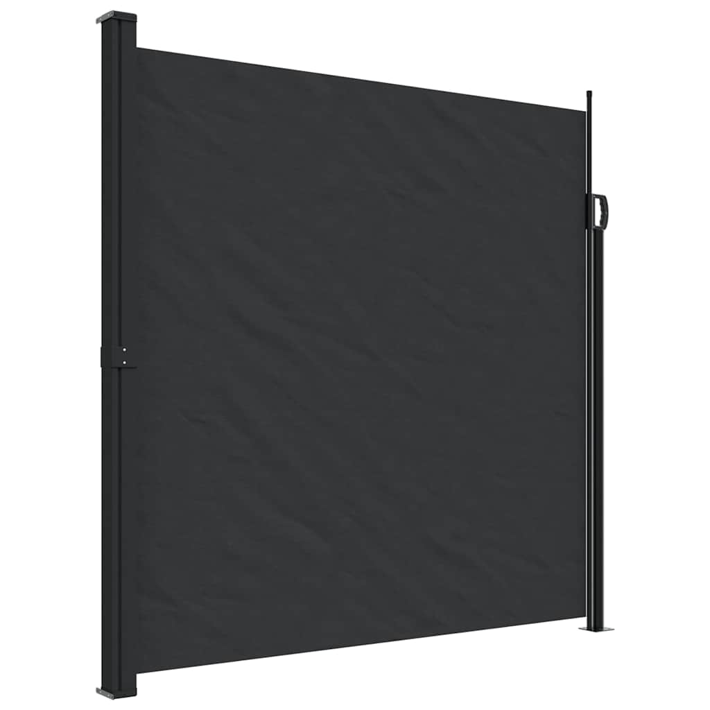 Uttrekkbar sidemarkise svart 200x300 cm
