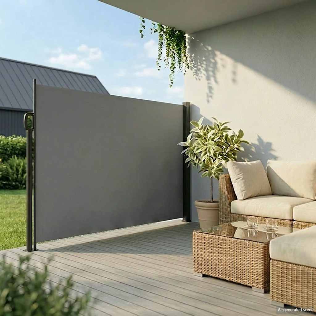 Uttrekkbar sidemarkise antrasitt 200x300 cm