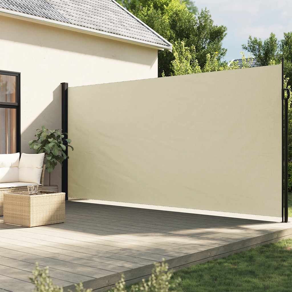 Uttrekkbar sidemarkise kremhvit 220x300 cm
