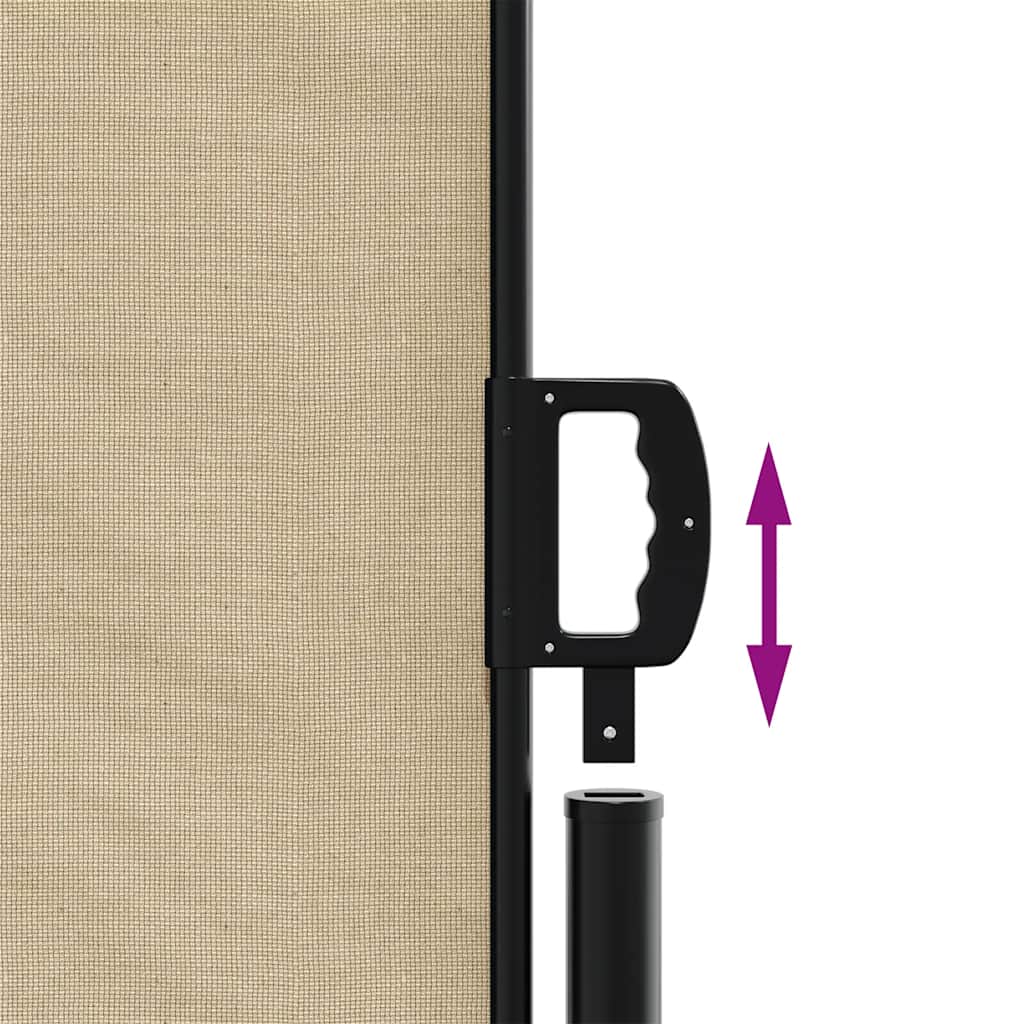 Uttrekkbar sidemarkise beige 100x500 cm