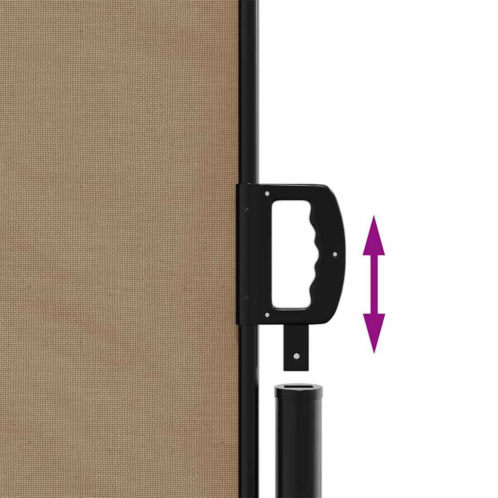 Uttrekkbar sidemarkise gråbrun 100x500 cm