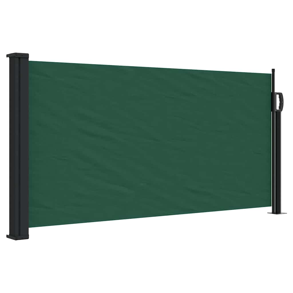 Uttrekkbar sidemarkise mørkegrønn 100x500 cm