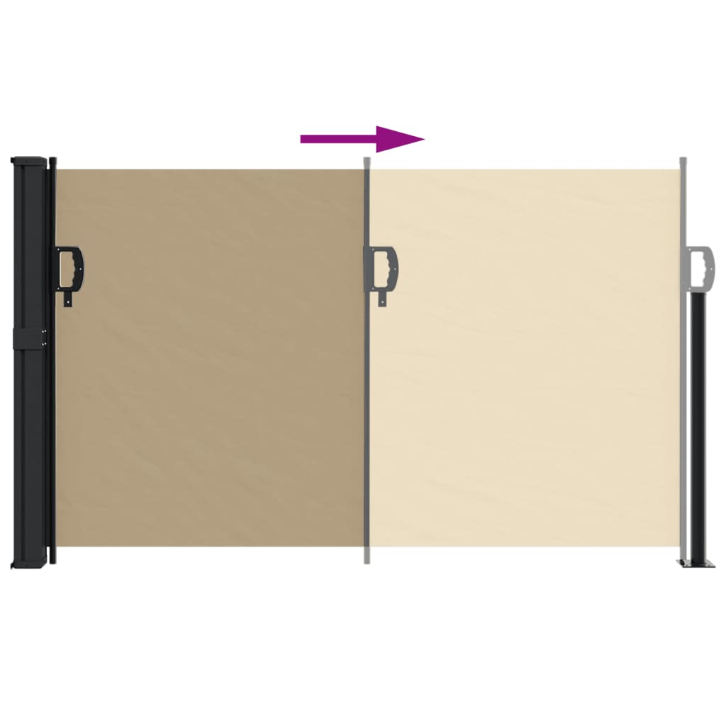 Uttrekkbar sidemarkise beige 120x500 cm