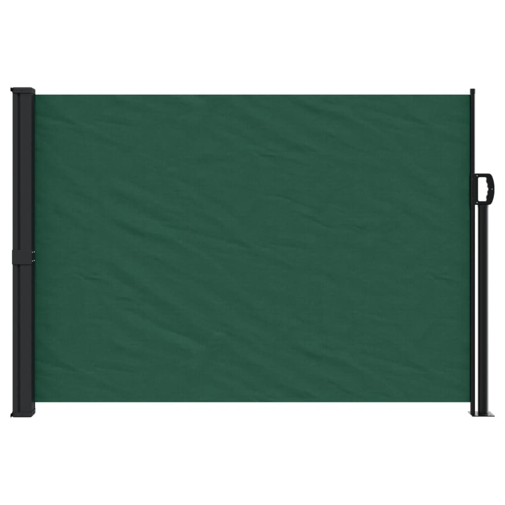 Uttrekkbar sidemarkise mørkegrønn 140x500 cm