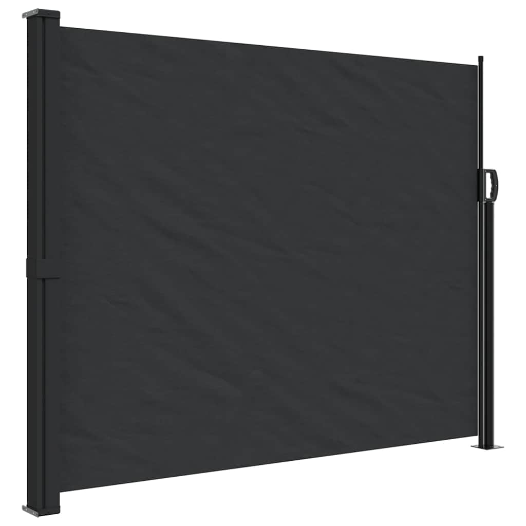 Uttrekkbar sidemarkise svart 160x500 cm