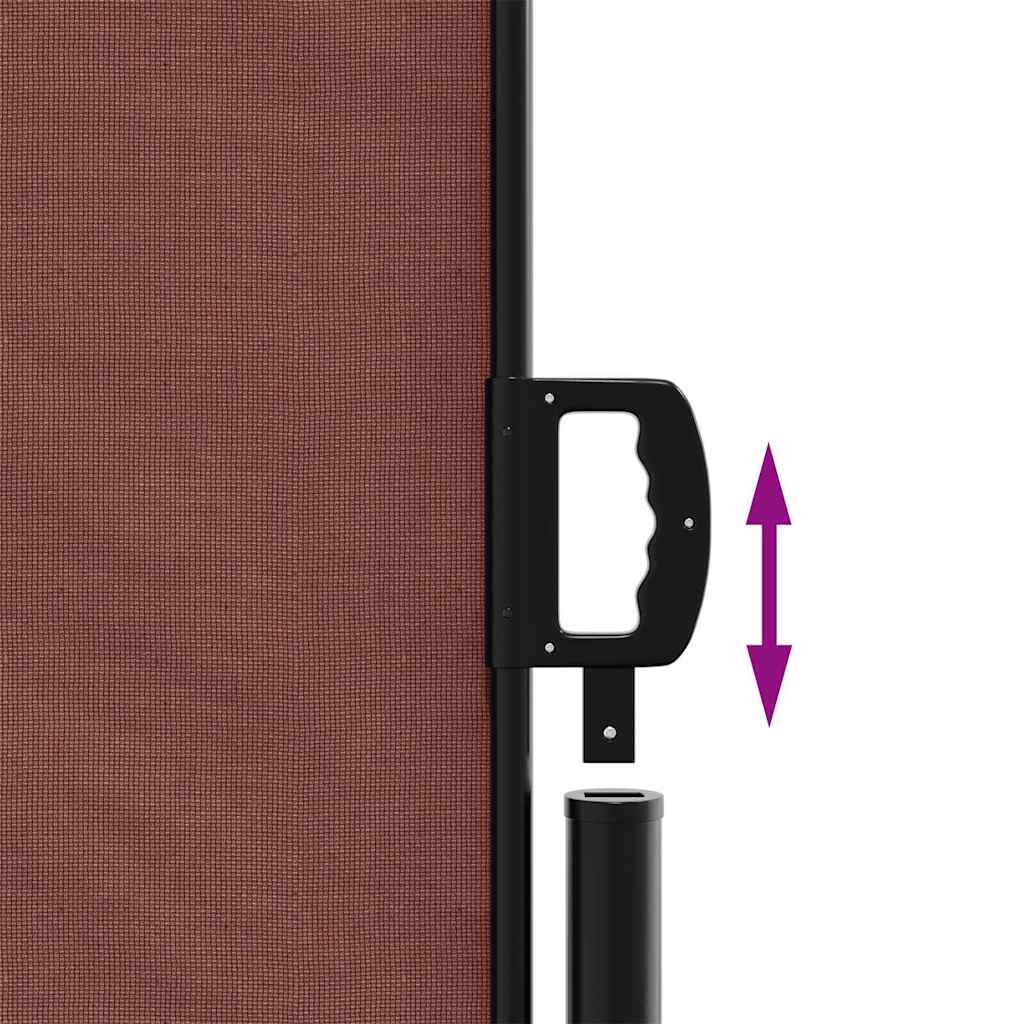 Uttrekkbar sidemarkise brun 160x500 cm