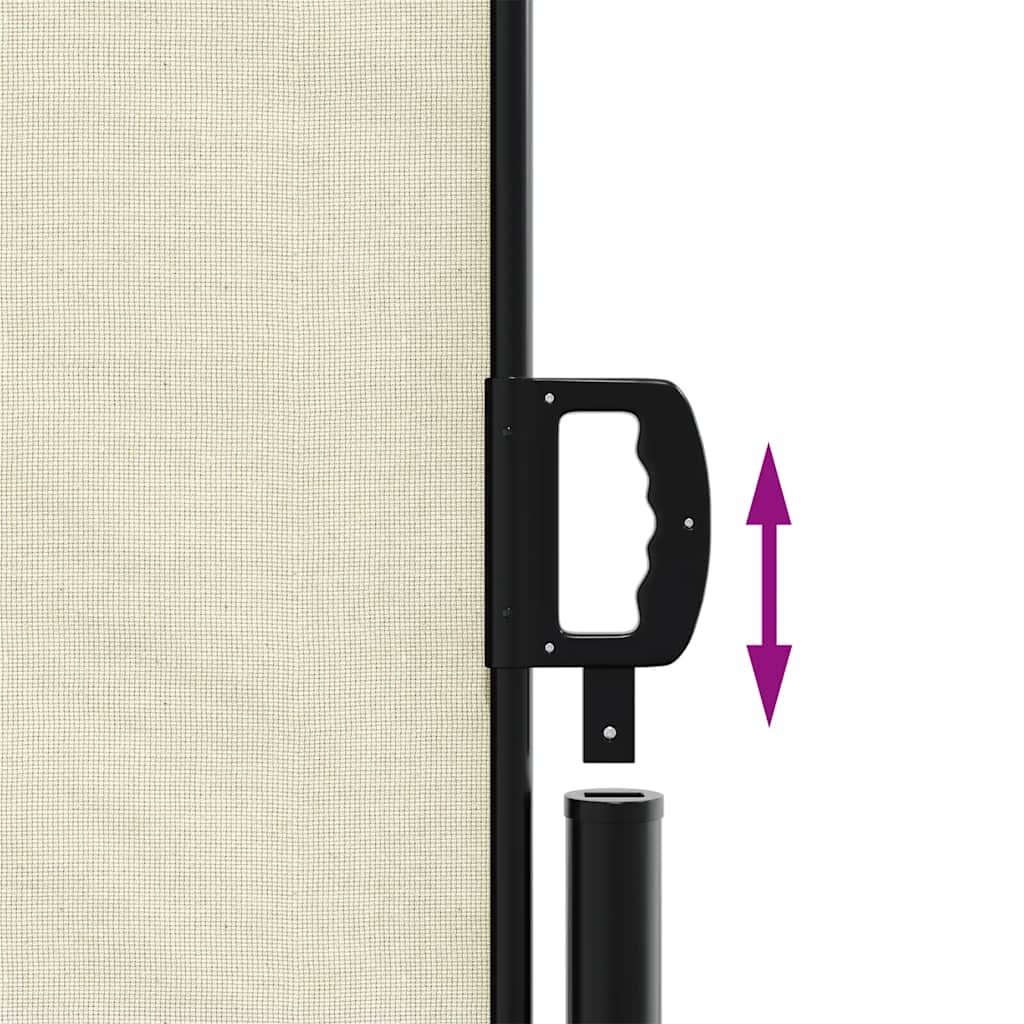 Uttrekkbar sidemarkise kremhvit 180x500 cm