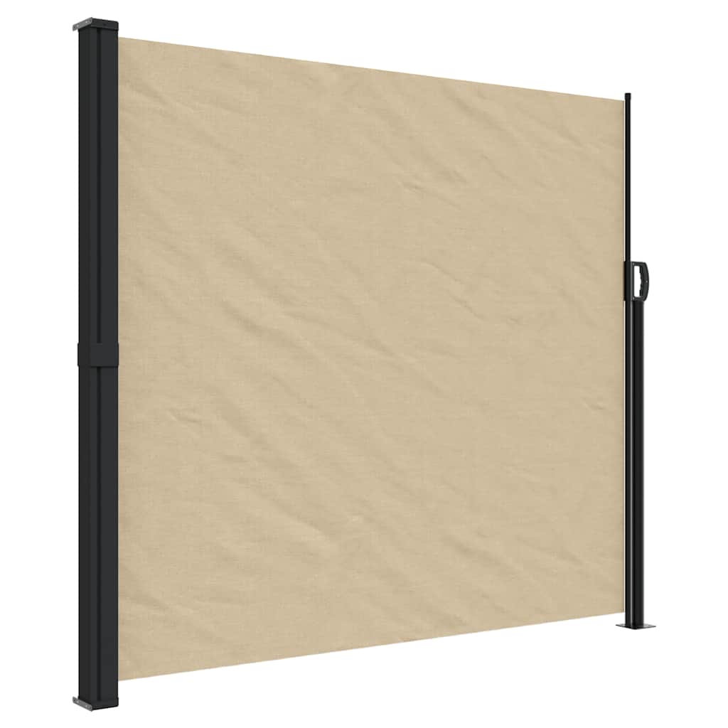 Uttrekkbar sidemarkise beige 180x500 cm
