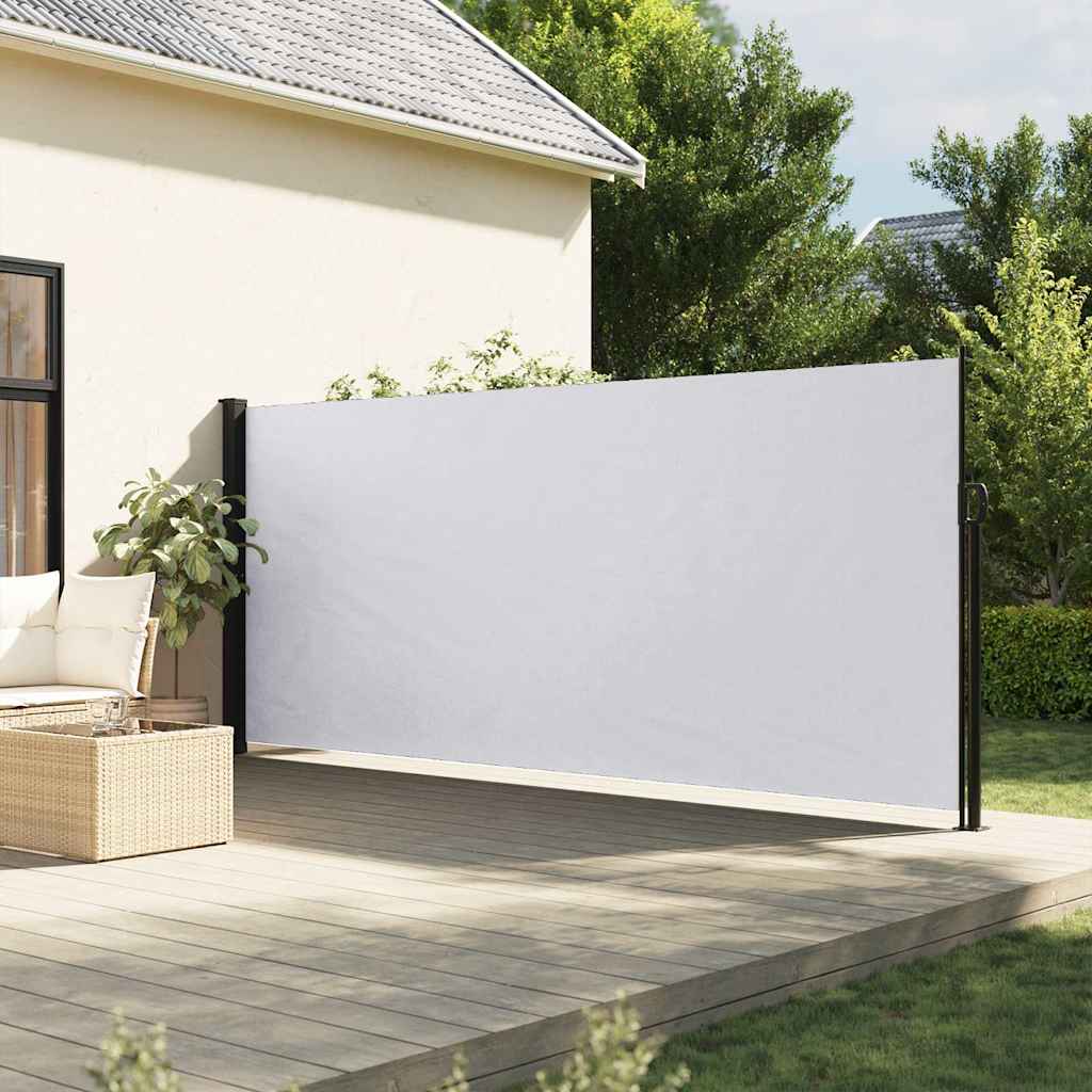 Uttrekkbar sidemarkise hvit 180x500 cm