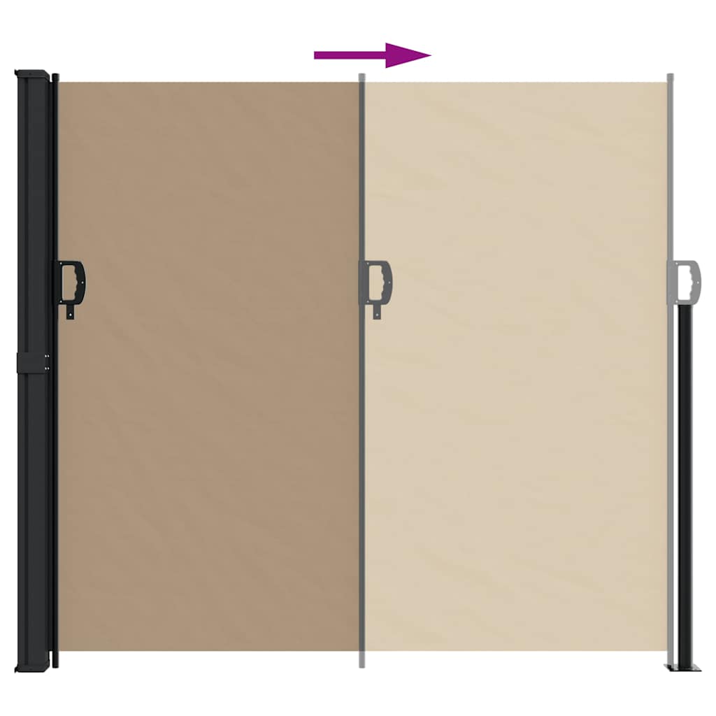 Uttrekkbar sidemarkise gråbrun 180x500 cm