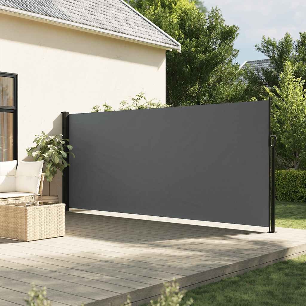 Uttrekkbar sidemarkise antrasitt 180x500 cm