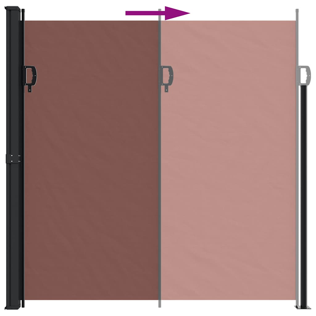 Uttrekkbar sidemarkise brun 200x500 cm