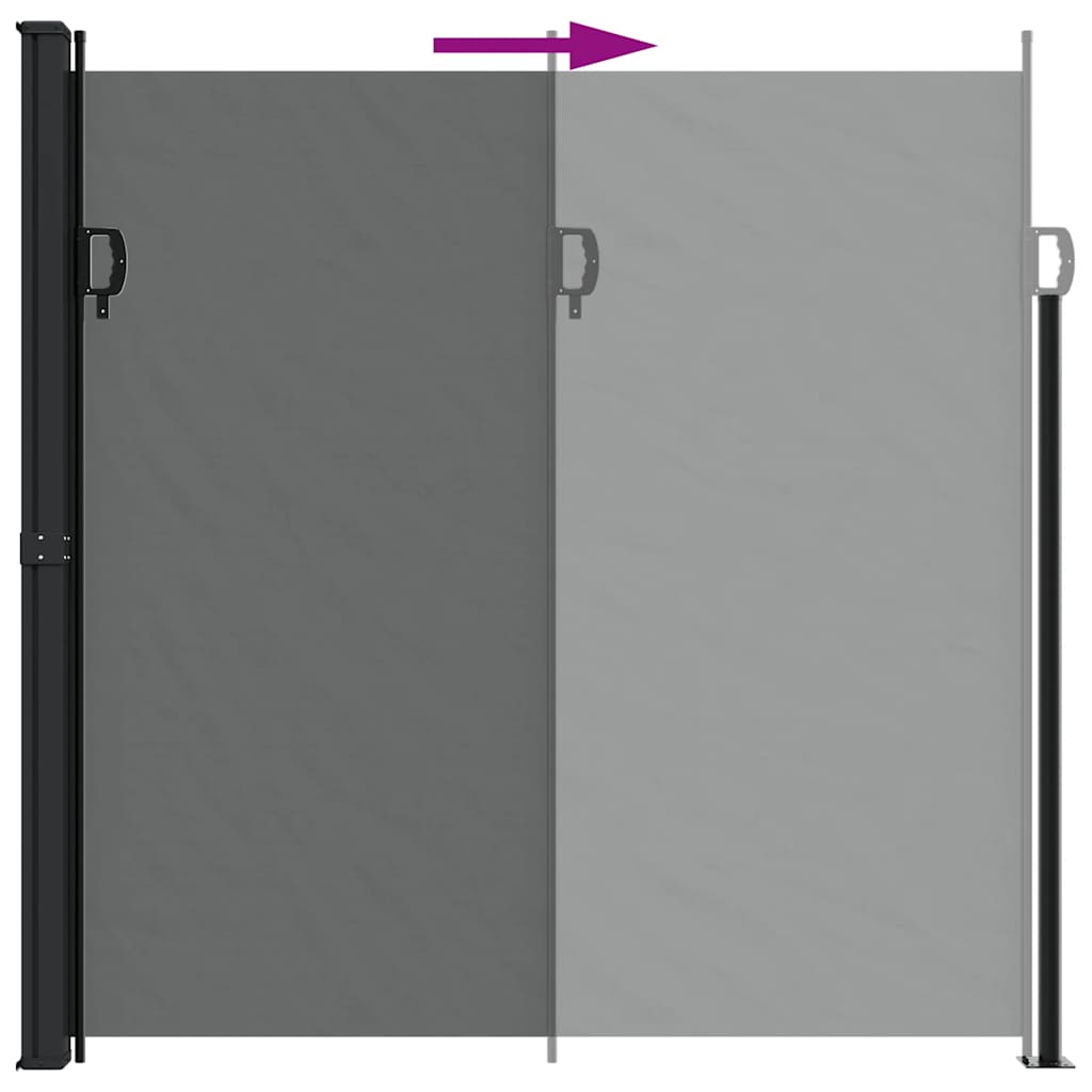 Uttrekkbar sidemarkise antrasitt 200x500 cm