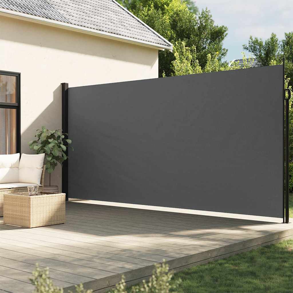 Uttrekkbar sidemarkise antrasitt 200x500 cm