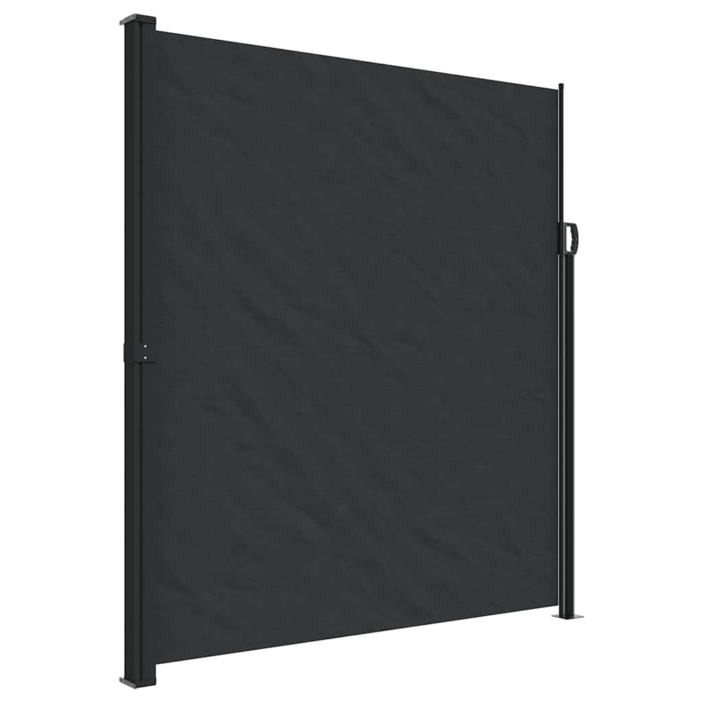 Uttrekkbar sidemarkise svart 220x500 cm