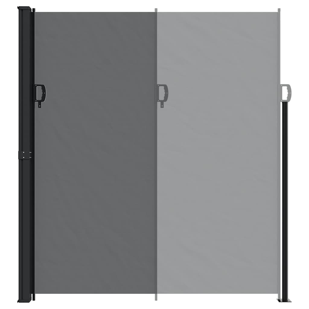Uttrekkbar sidemarkise svart 220x500 cm