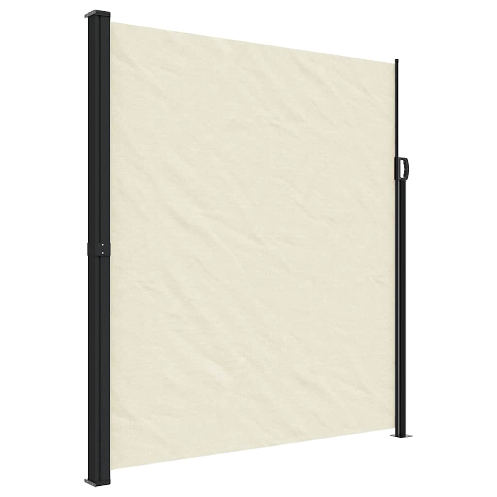Uttrekkbar sidemarkise kremhvit 220x500 cm