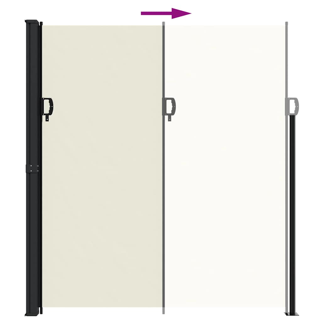 Uttrekkbar sidemarkise kremhvit 220x500 cm