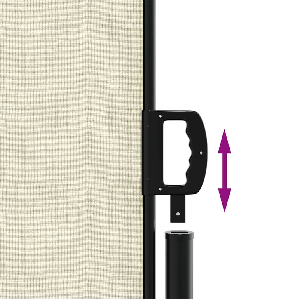 Uttrekkbar sidemarkise kremhvit 220x500 cm