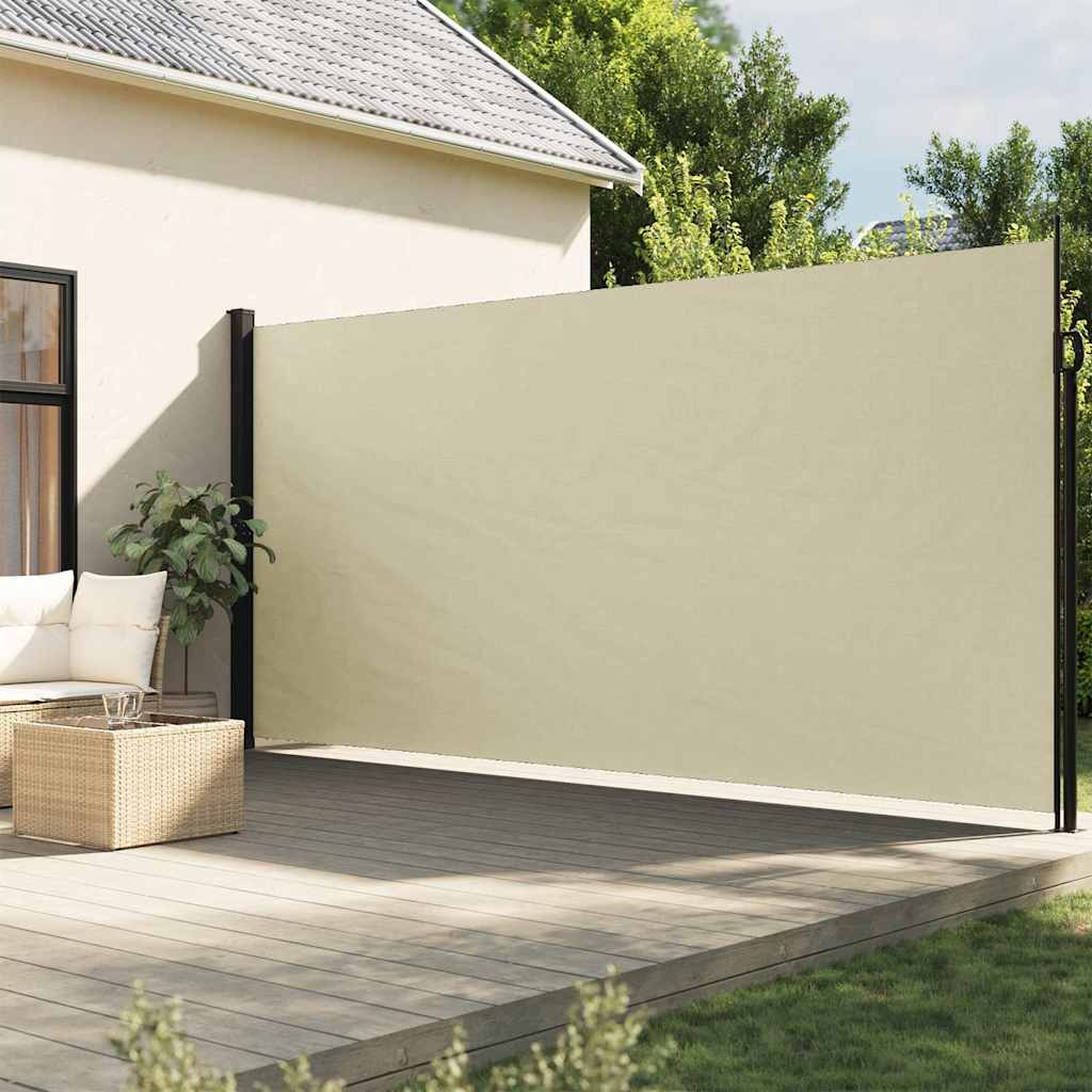 Uttrekkbar sidemarkise kremhvit 220x500 cm