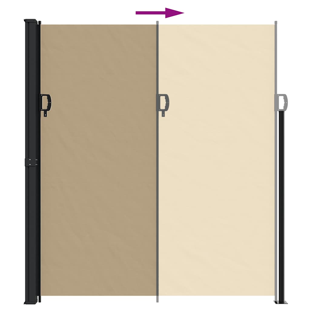 Uttrekkbar sidemarkise beige 220x500 cm