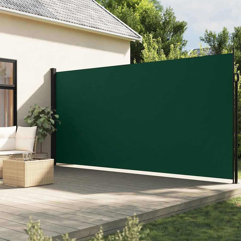 Uttrekkbar sidemarkise mørkegrønn 220x500 cm