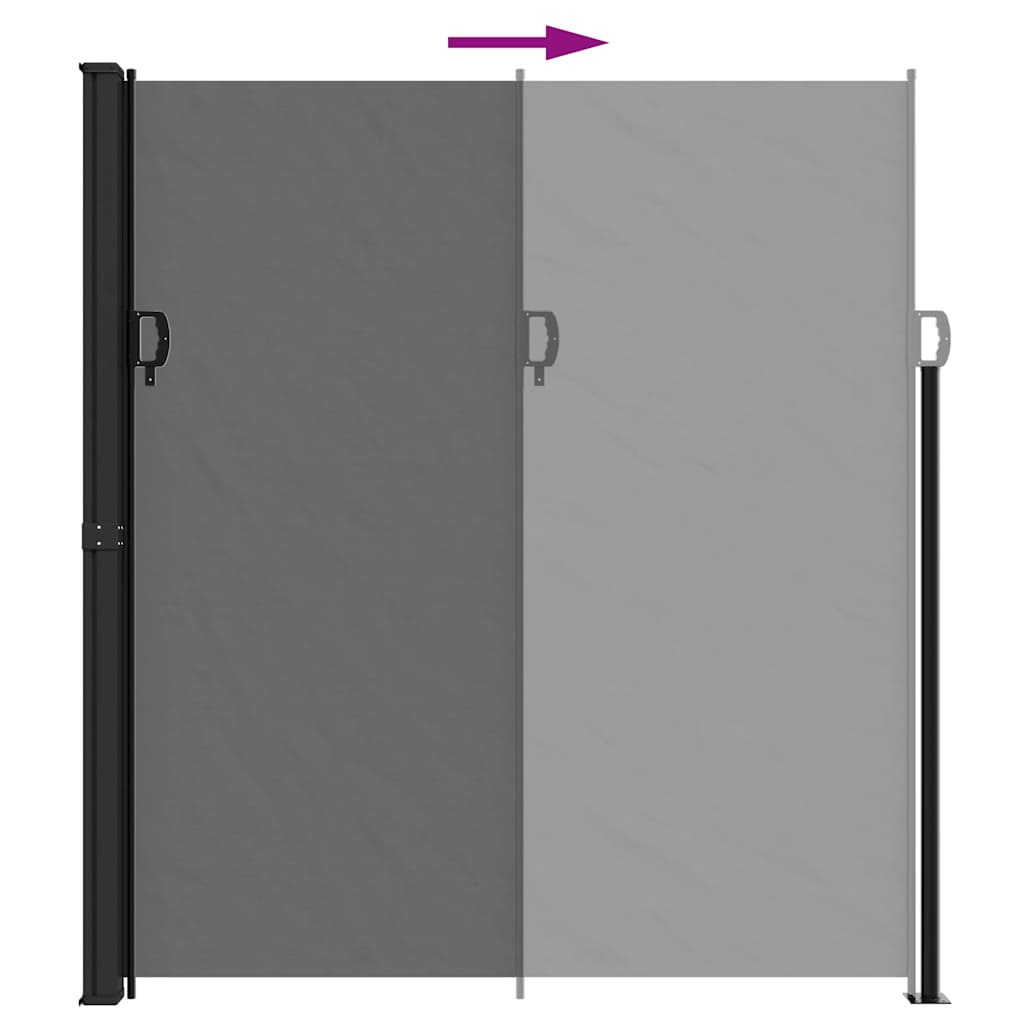 Uttrekkbar sidemarkise antrasitt 220x500 cm