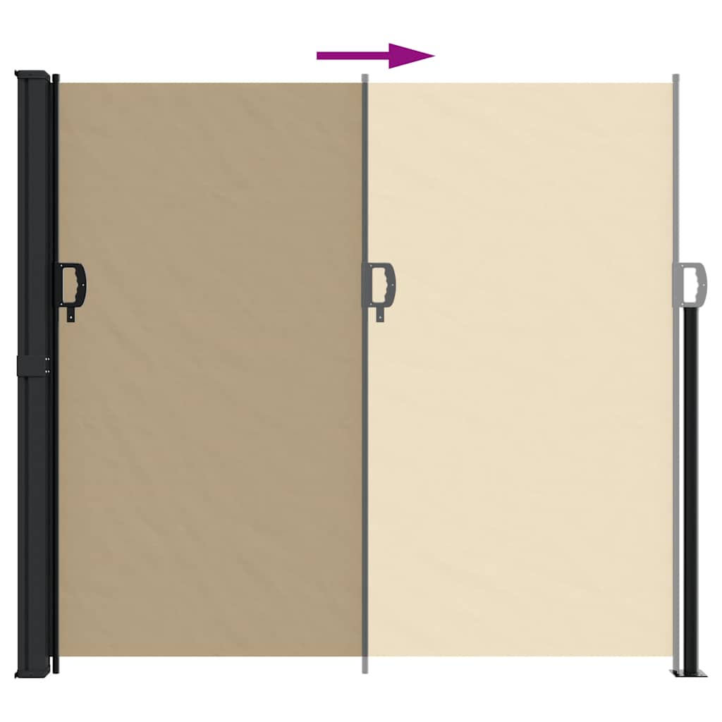 Uttrekkbar sidemarkise beige 180x600 cm