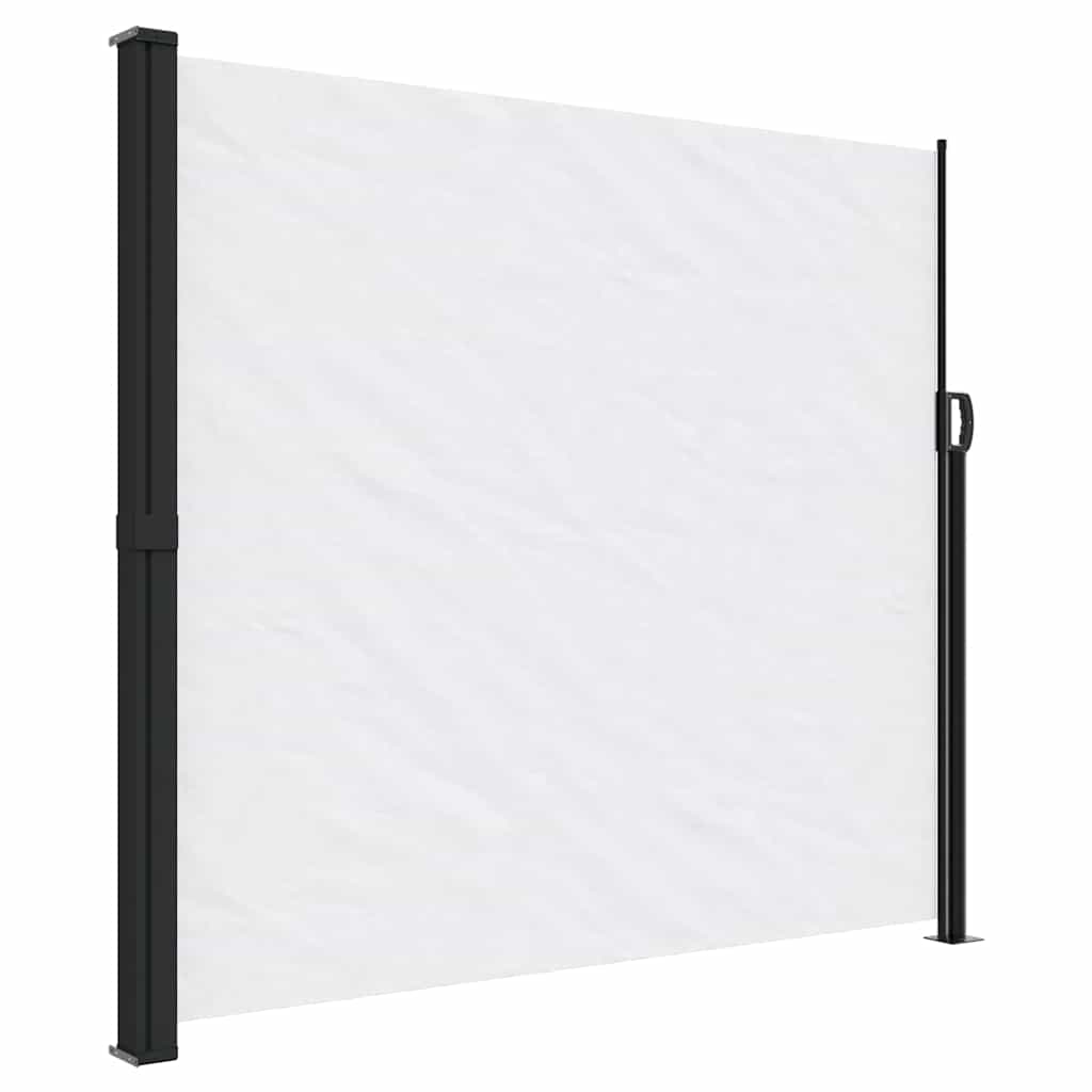Uttrekkbar sidemarkise hvit 180x600 cm