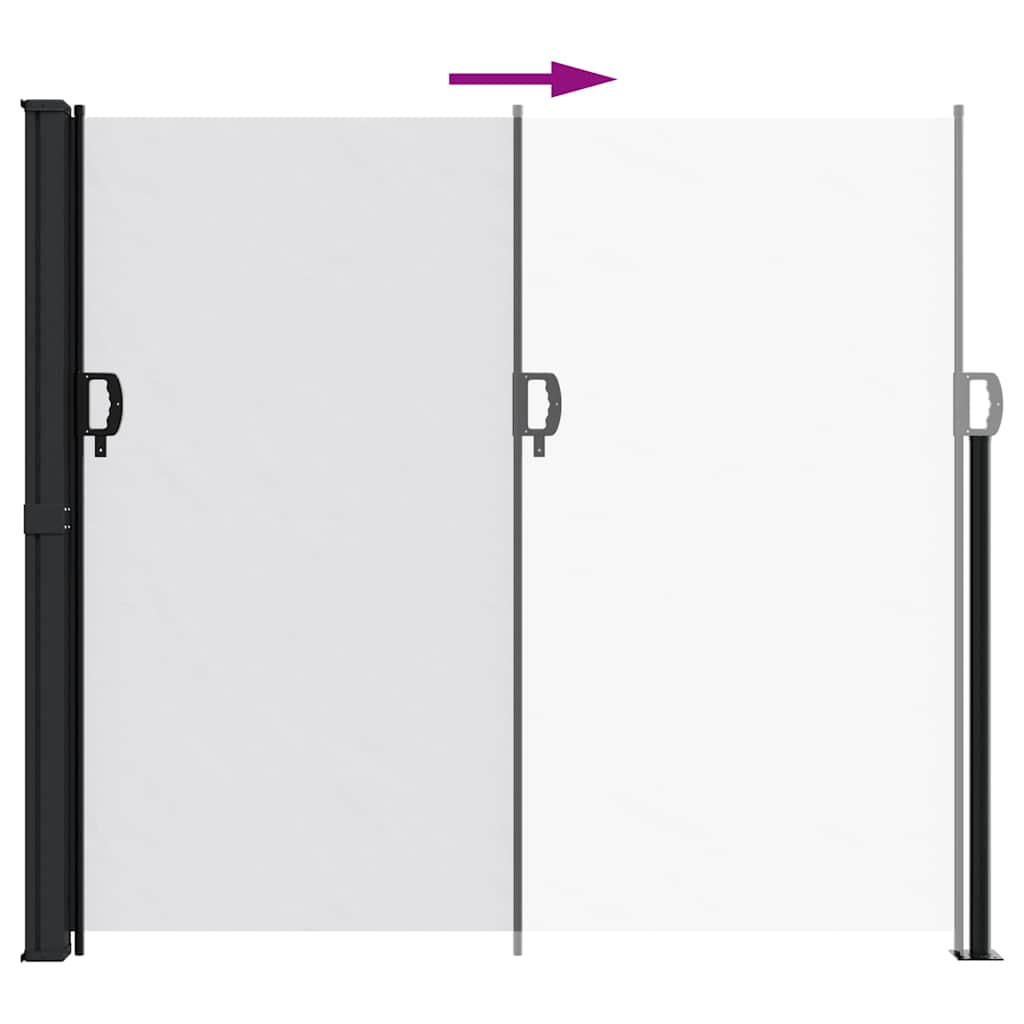 Uttrekkbar sidemarkise hvit 180x600 cm