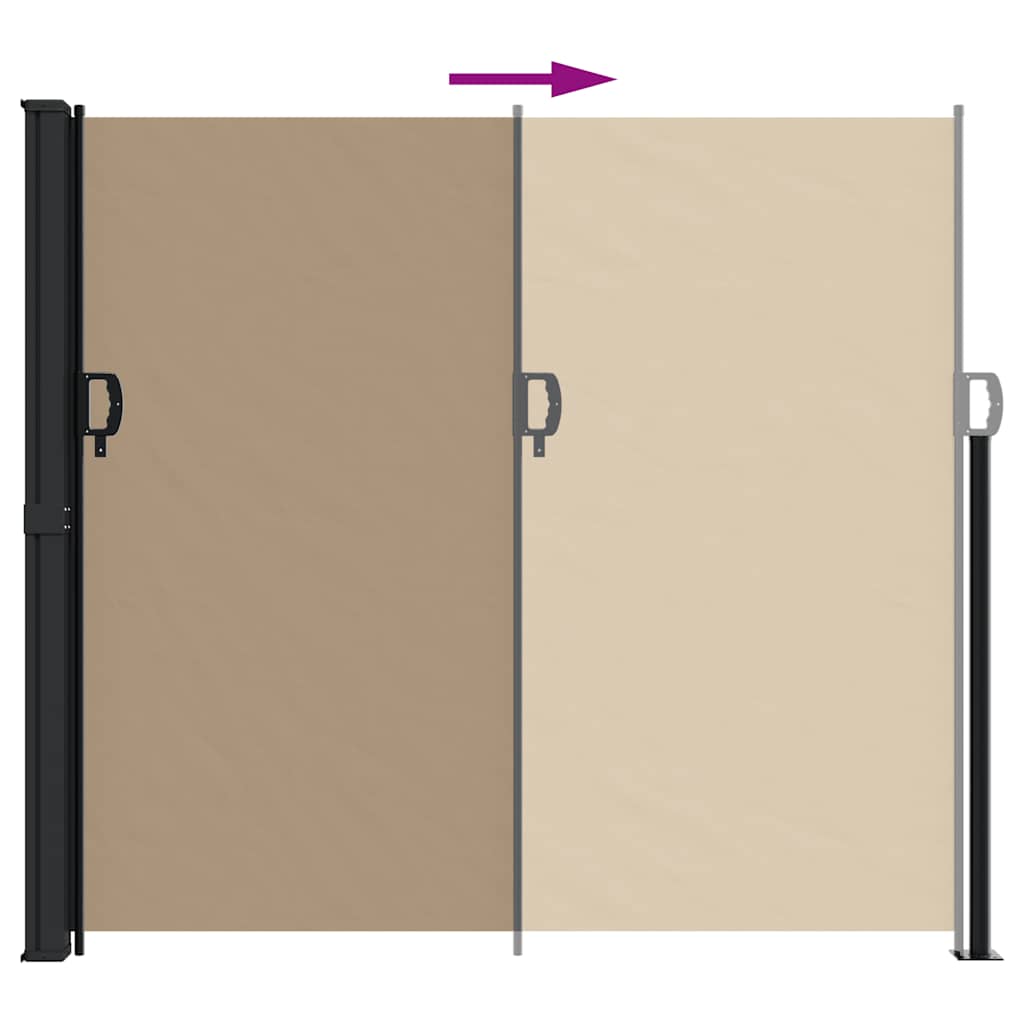 Uttrekkbar sidemarkise gråbrun 180x600 cm