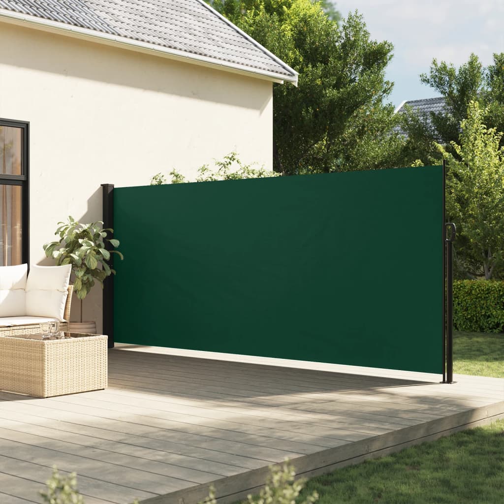 Uttrekkbar sidemarkise mørkegrønn 180x600 cm