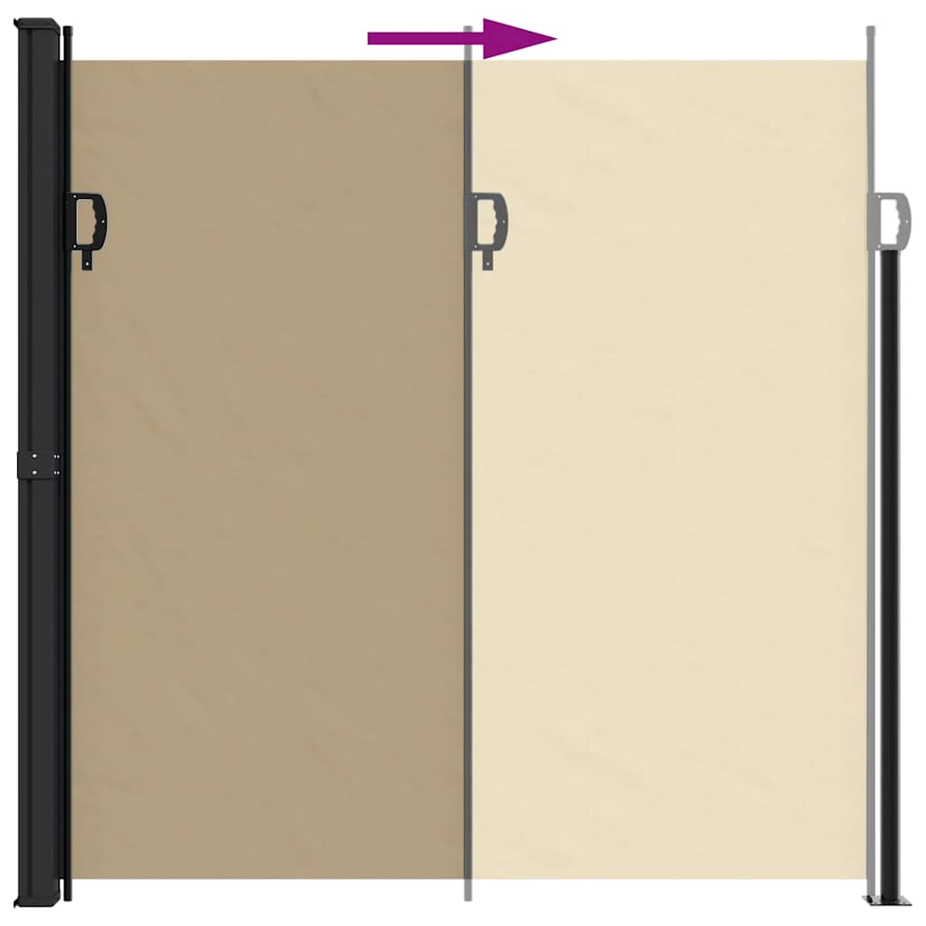 Uttrekkbar sidemarkise beige 200x600 cm