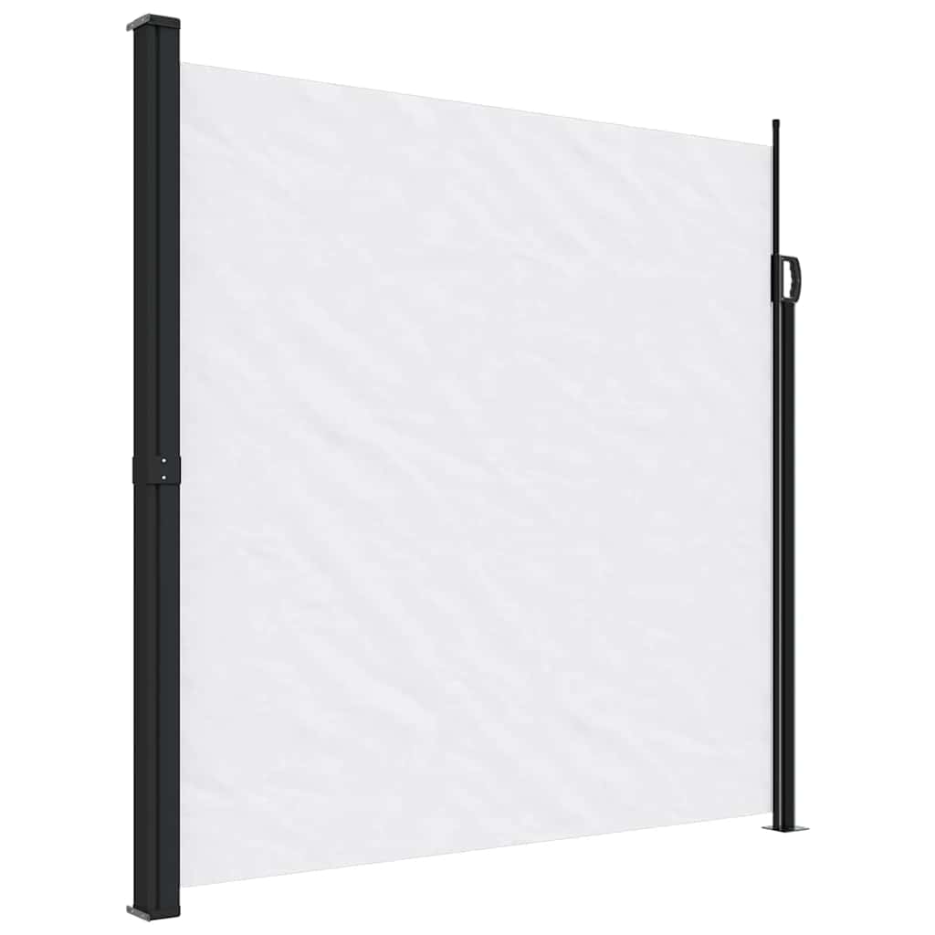 Uttrekkbar sidemarkise hvit 200x600 cm
