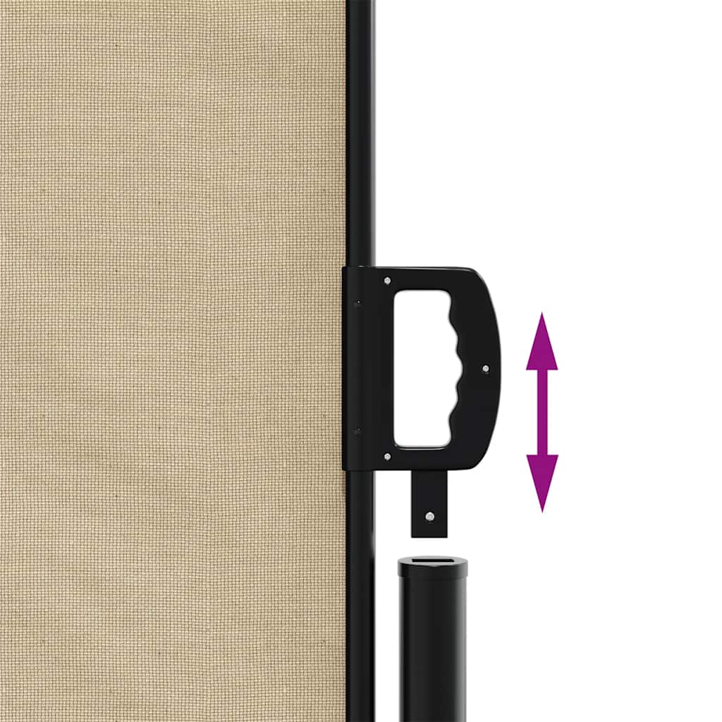 Uttrekkbar sidemarkise beige 220x600 cm