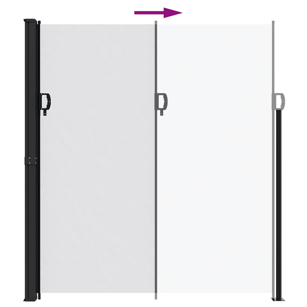 Uttrekkbar sidemarkise hvit 220x600 cm