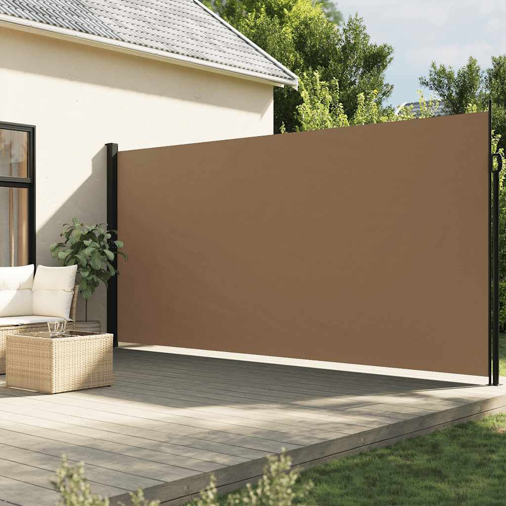 Uttrekkbar sidemarkise gråbrun 220x600 cm