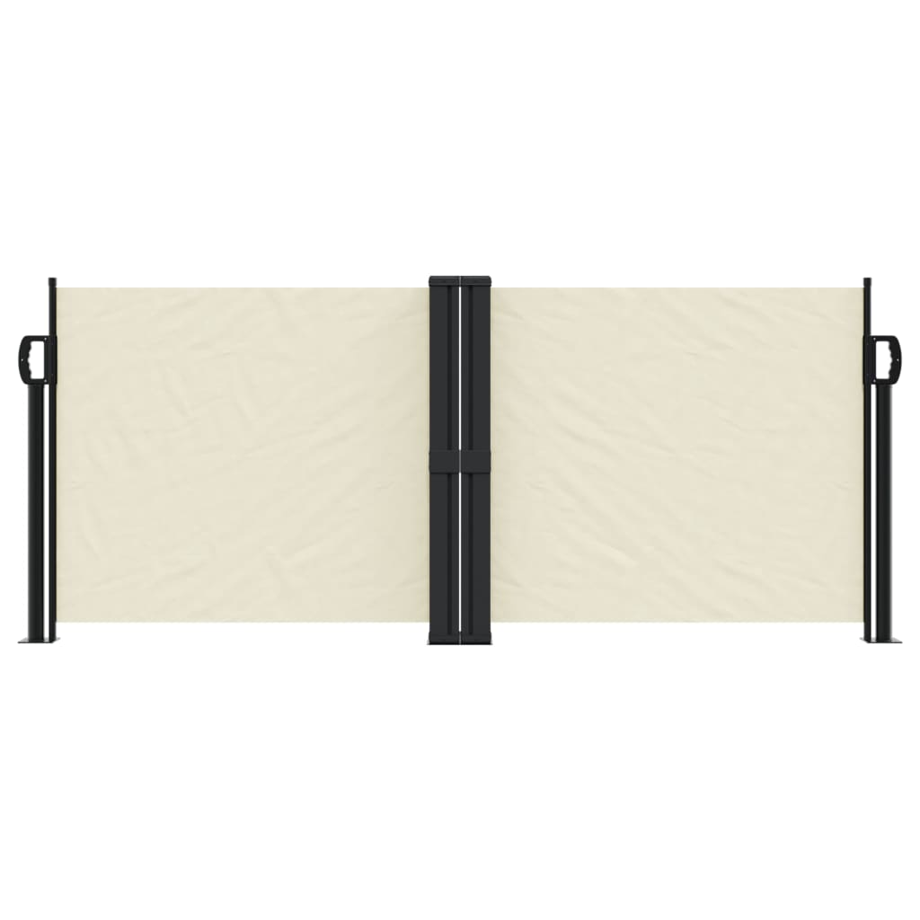 Uttrekkbar sidemarkise 100x600 cm kremhvit