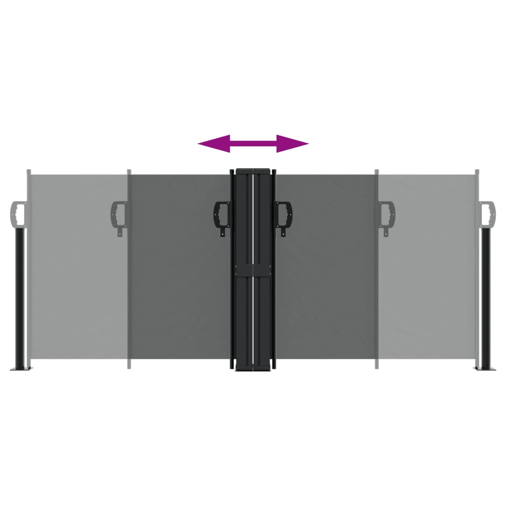 Uttrekkbar sidemarkise 100x600 cm antrasitt