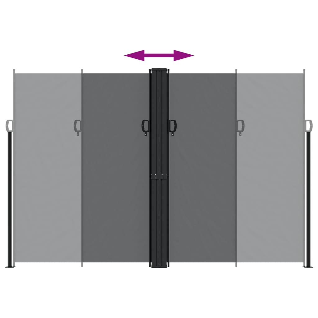 Uttrekkbar sidemarkise 220x600 cm svart