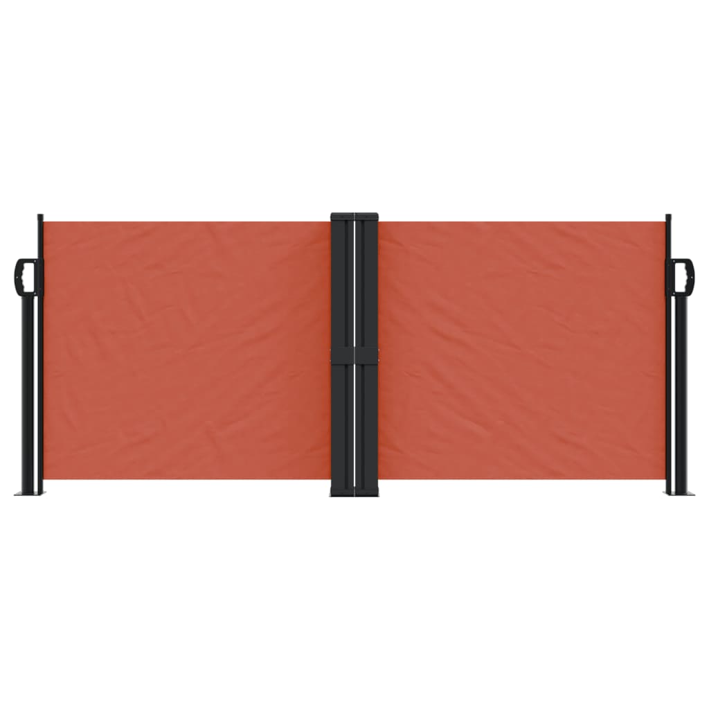 Uttrekkbar sidemarkise 100x1000 cm terrakotta