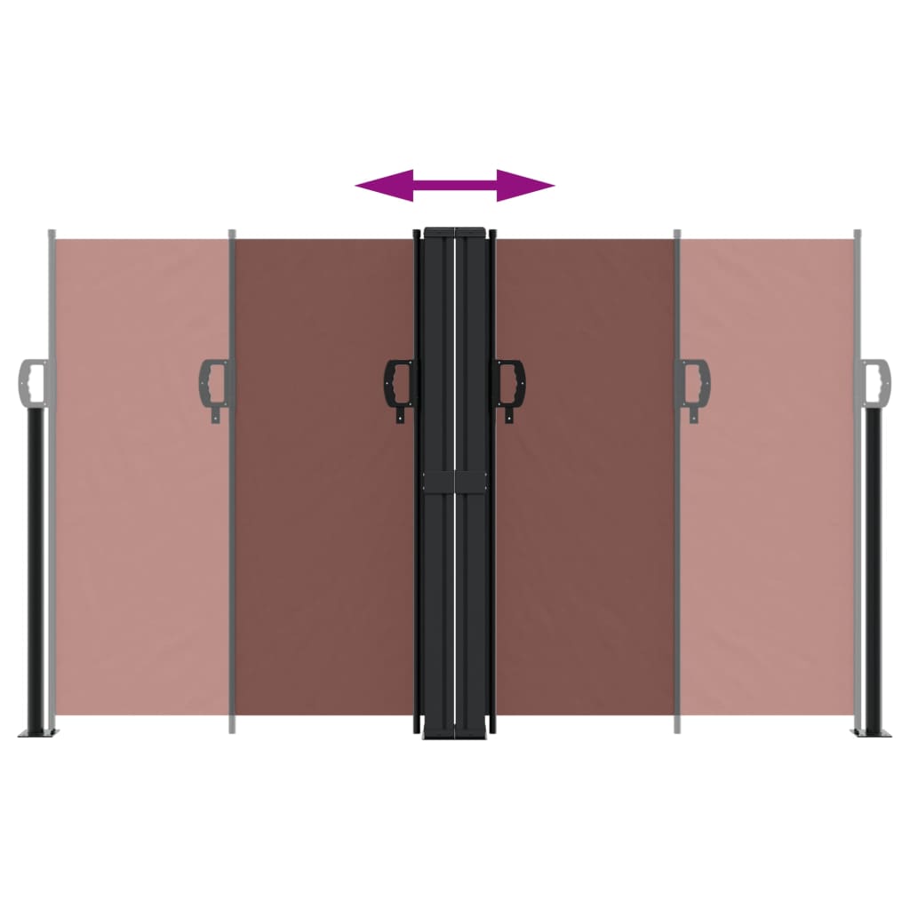 Uttrekkbar sidemarkise 140x1000 cm brun