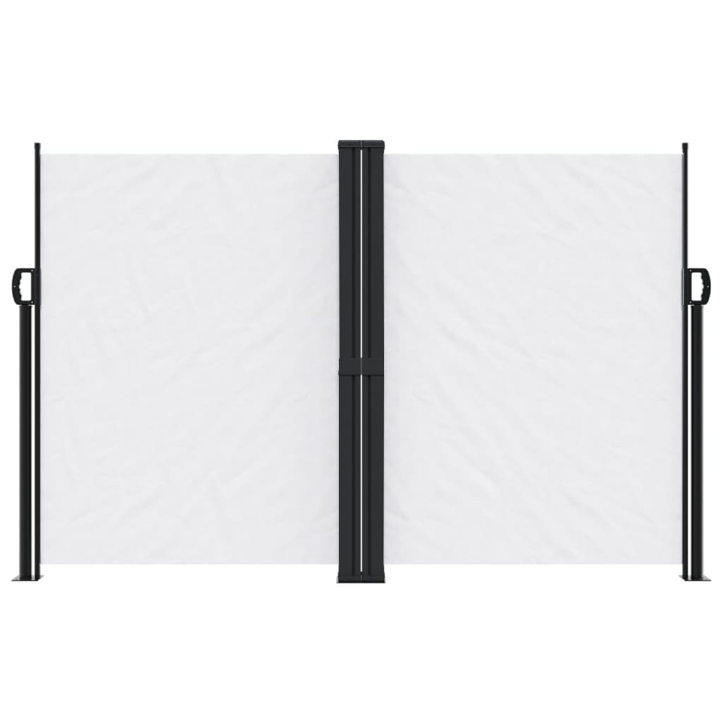 Uttrekkbar sidemarkise hvit 160x1000 cm