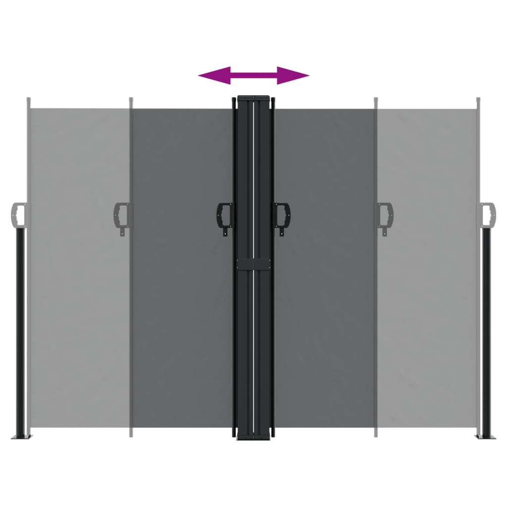 Uttrekkbar sidemarkise 180x1000 cm svart