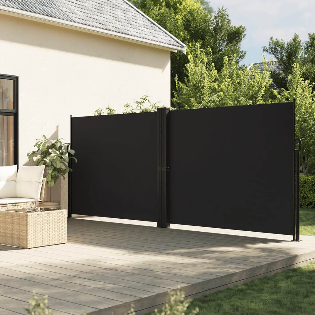 Uttrekkbar sidemarkise 180x1000 cm svart