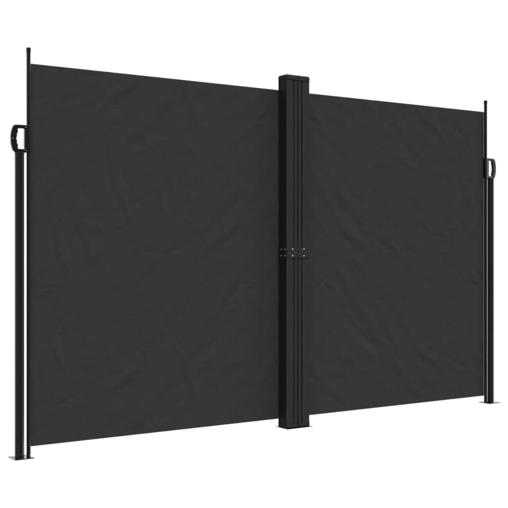 Uttrekkbar sidemarkise 200x1000 cm svart