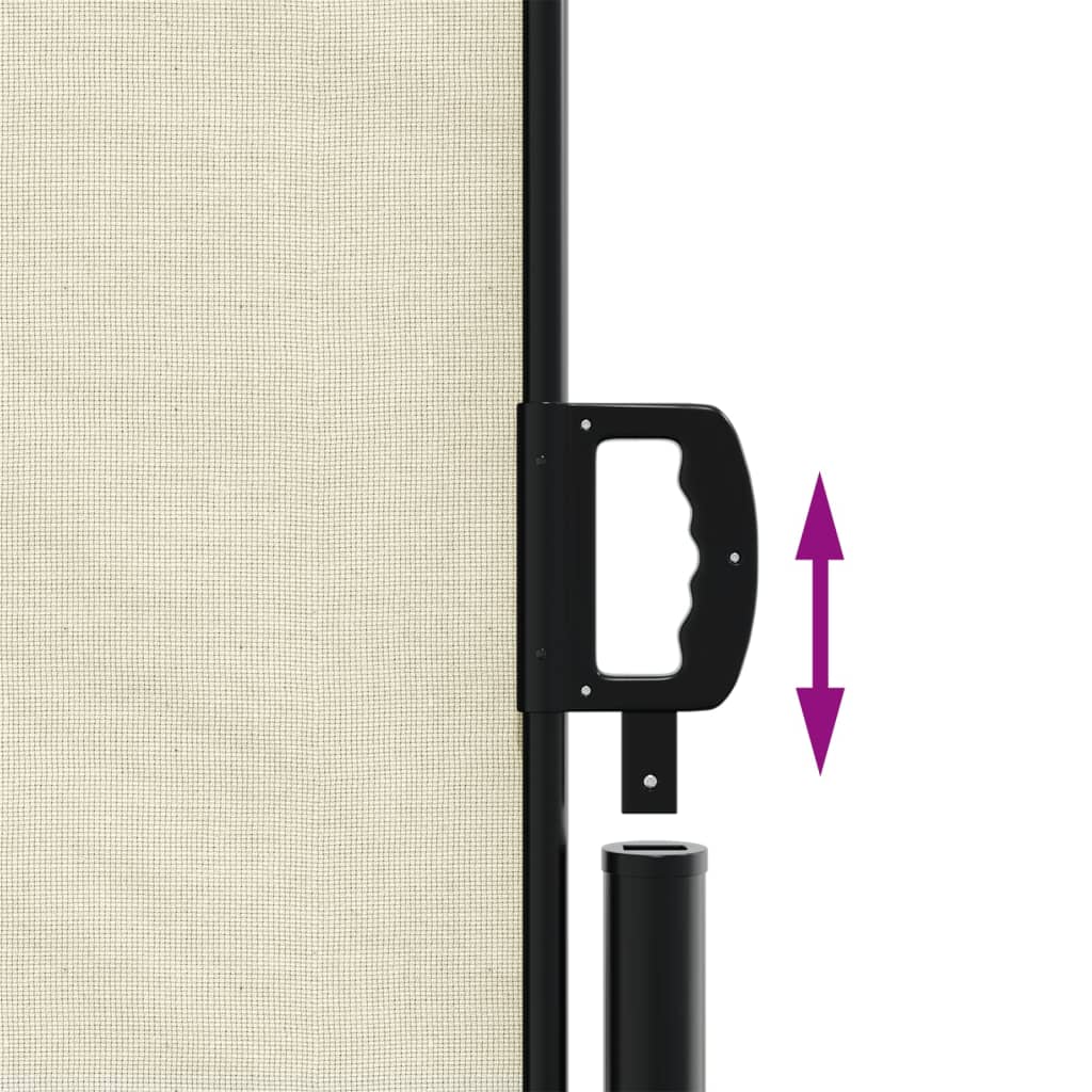 Uttrekkbar sidemarkise 220x1000 cm kremhvit