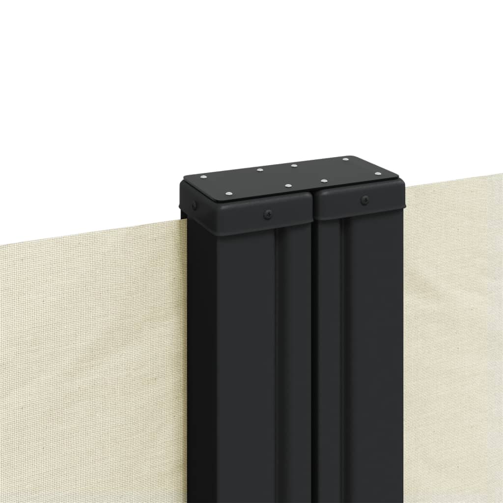 Uttrekkbar sidemarkise kremhvit 120x1200 cm